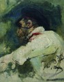 ein Mann in weißer Jacke 1913 Ilya Repin
